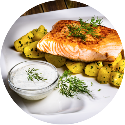 Lachs auf Bratkartoffeln