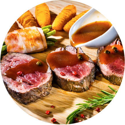 Steak mit Kroketten