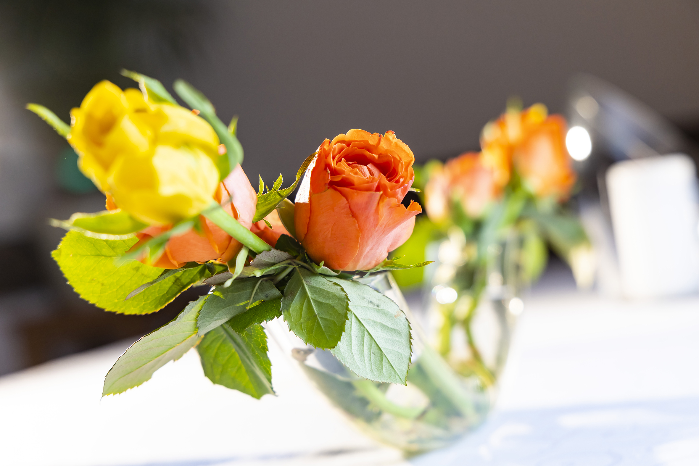 Tischdekoration Rosen